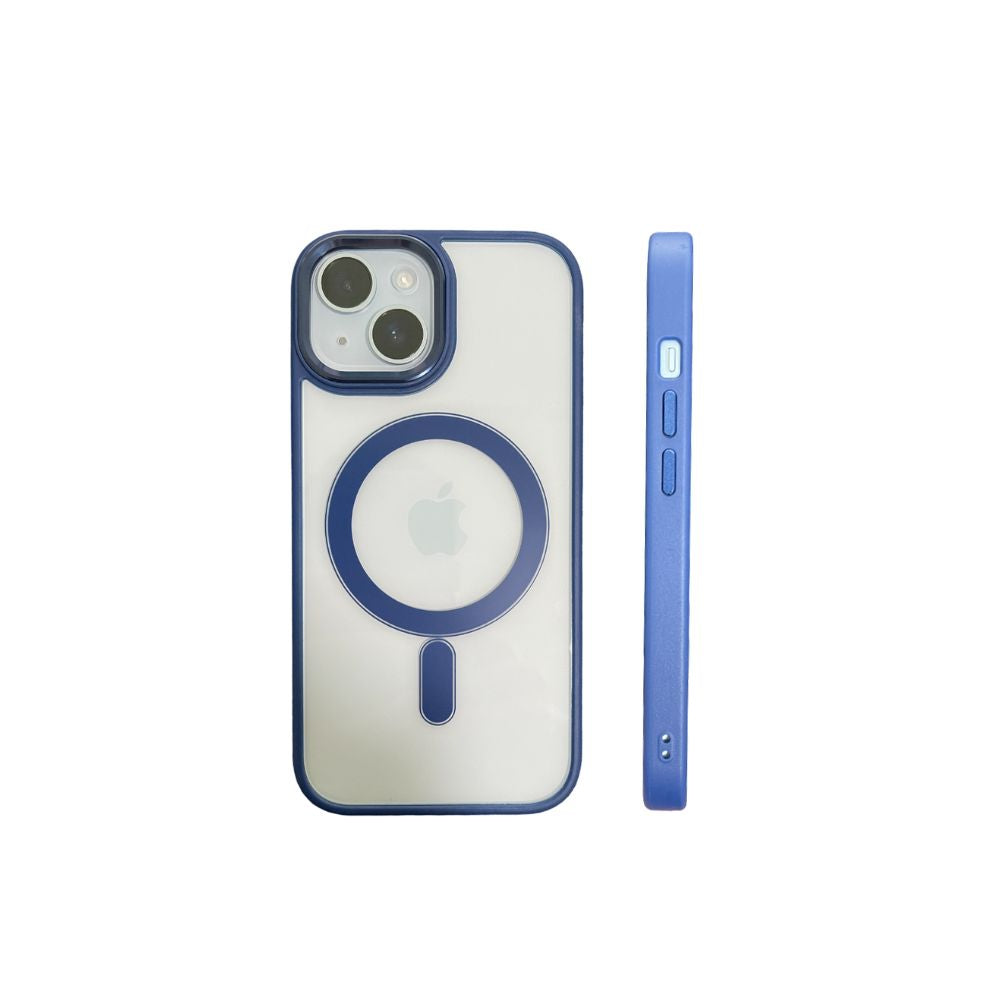 Blue Phone Base Vibe MagSafe Case for iPhone 15 and 16 series, slim protective cover with magnetic attachment