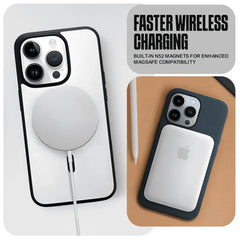 Black Phone Base Vibe MagSafe Case for iPhone 15 and 16 series, showing the stylish protective design on the phone.