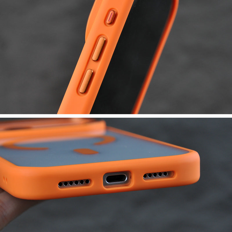 Orange Honor MagSafe Case for iPhone 17 Series by Phone Base, showing the protective back cover with magnetic attachment.