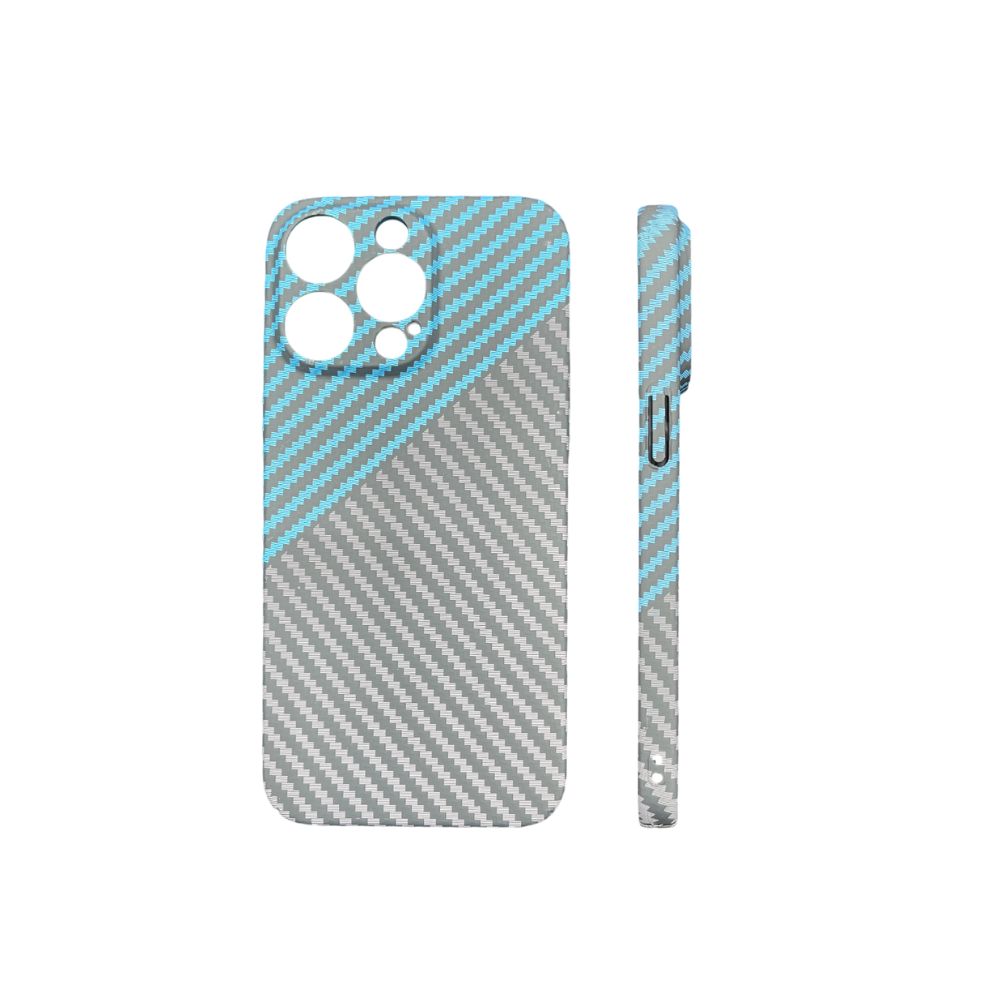 Blue iPhone Ultra Thin Carbon Fiber Texture Case by Phone Base, shockproof and minimal design for iPhone.