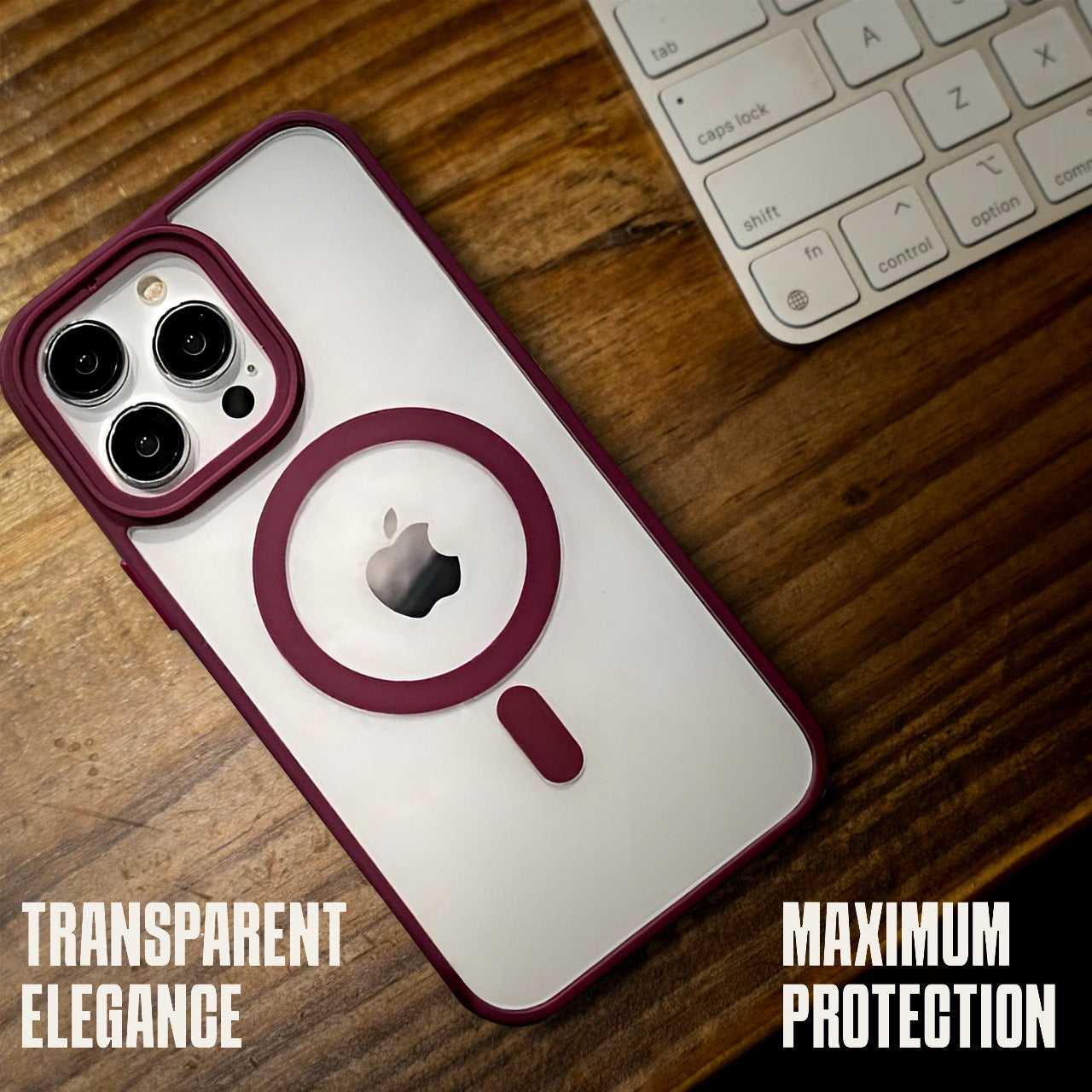 Wine red Phone Base Vibe MagSafe Case for iPhone 15 and 16 series with sleek protective design.
