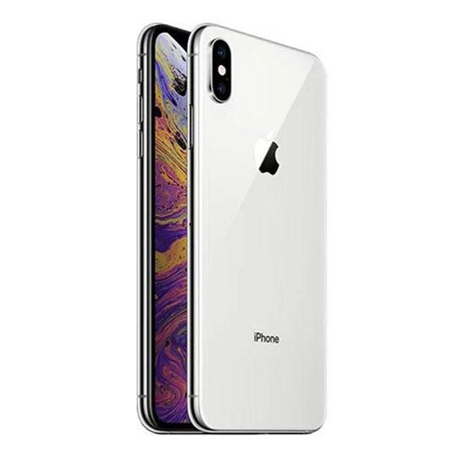 RefurbPhone iPhone XS 256GB unlocked mobile phone showing front screen with sleek design and silver finish.