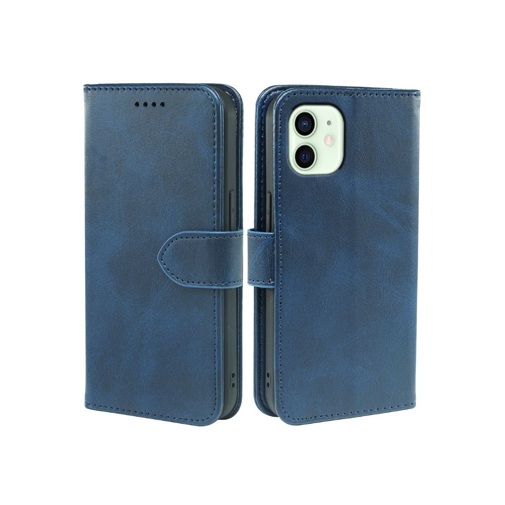 Navy leather iPhone 11 Book Flip Case with wallet compartment, Phone Base brand, featuring a secure cover and card slots.