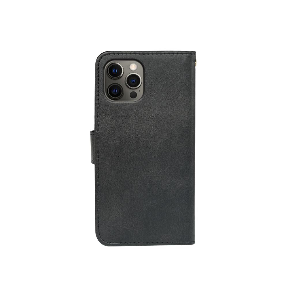 Rose gold iPhone 12 Pro Max Book Flip Case by Phone Base with leather wallet and card slots.