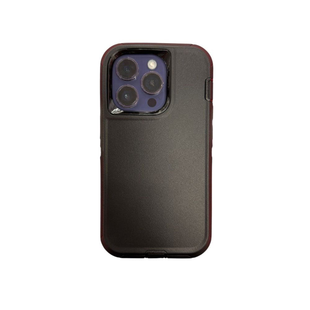 Black Phone Base shockproof case for iPhone with rugged design and reinforced edges, providing durable protection.