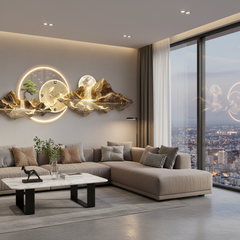 Design Luxury LED Wall Clock For Modern Living Room Decor