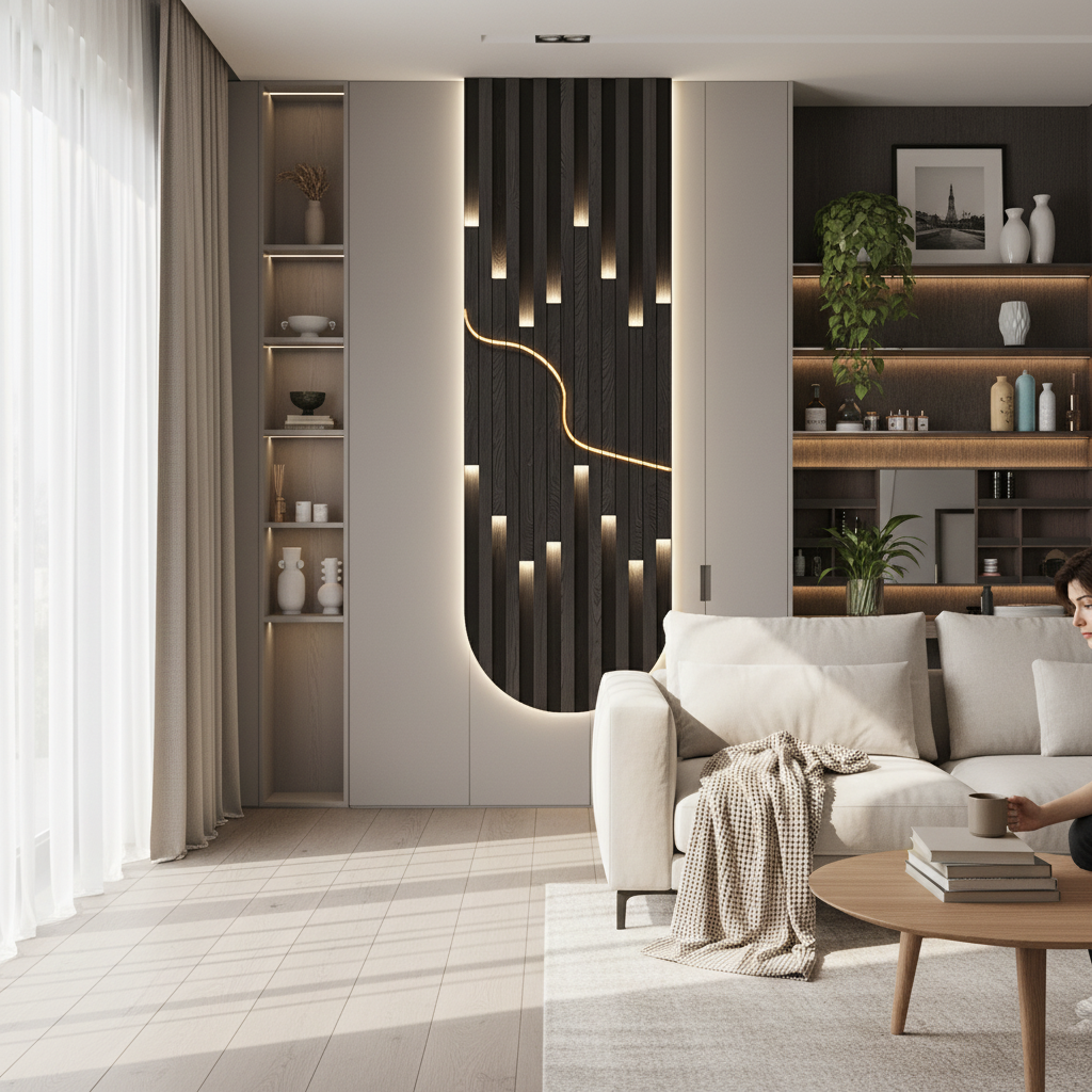 Modern Luxury LED Wall Lamp – Abstract Art Light for Living Room & Corridor Decor