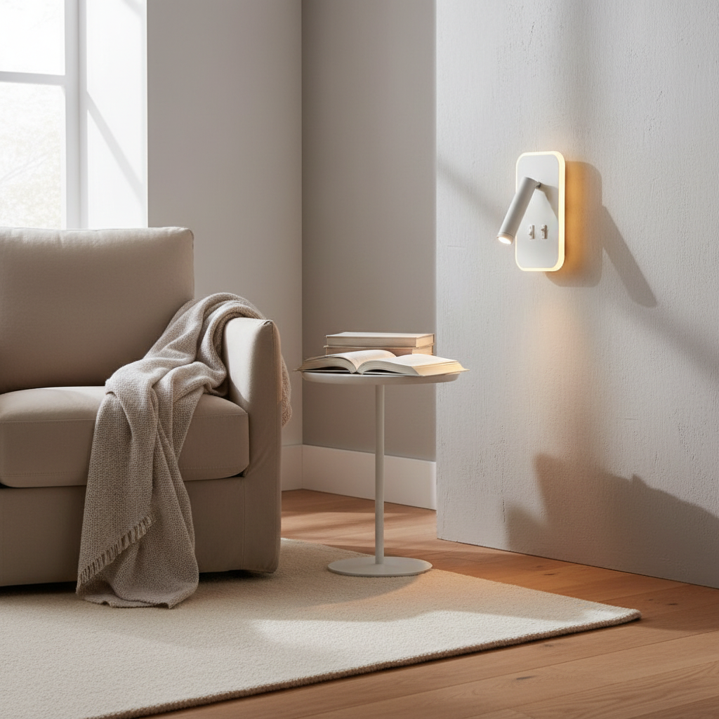 Adjustable LED Wall Spotlight 220V – Bedside, Study & Hotel Lighting