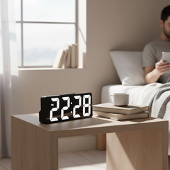 Zapcart Mirror LED Alarm Clock – Home Bedside Snooze Clock