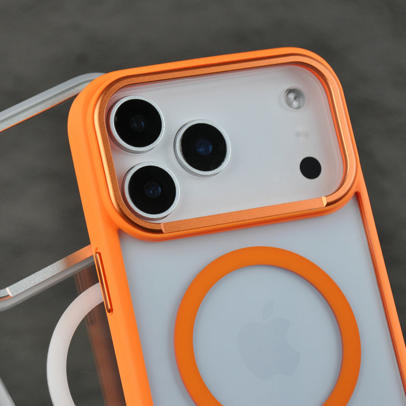 Orange Honor MagSafe case for iPhone 17 Series by Phone Base, showing the protective and stylish phone cover designed for magnetic attachment.