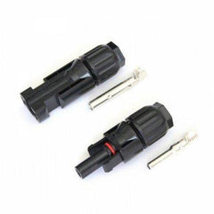 Pair of MC4 compatible connectors for 10mm2 cable, suitable for solar panels, extension leads or photovoltaic systems