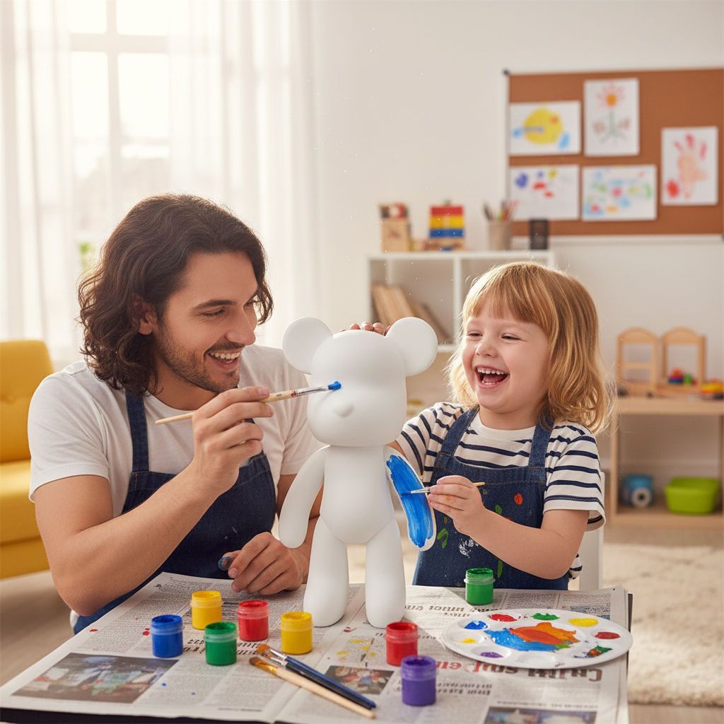 Bearbrick DIY Sculpture For Parents And Kids Paintable Gift