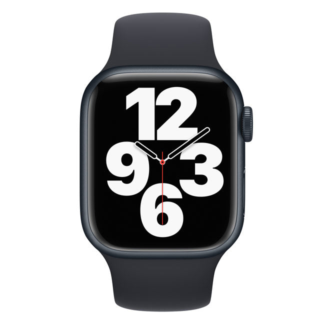 Refurbished Apple Watch Series 7 41mm smartwatches with sleek display and digital crown, showing a fitness app on the screen.