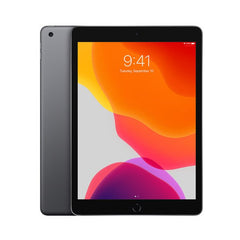 Refurbished iPad 7 (2019) 32GB Wi-Fi from RefurbPhone, showing the tablet with a sleek silver design and home screen display.