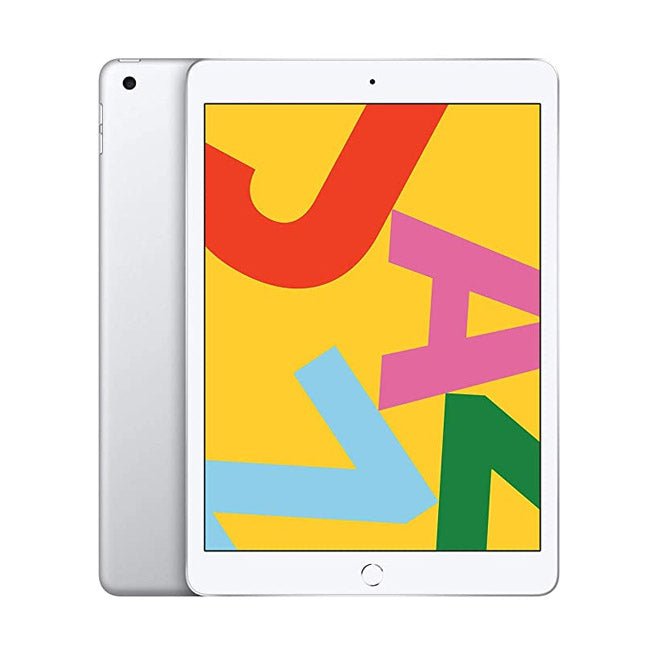 Refurbished iPad 7 (2019) 32GB Wi-Fi tablet from RefurbPhone, showing the device with screen on and sleek design.