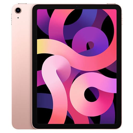 Refurbished iPad Air 4 (2020) 256GB Wi-Fi tablet by RefurbPhone, showing the sleek gold tablet with screen on.