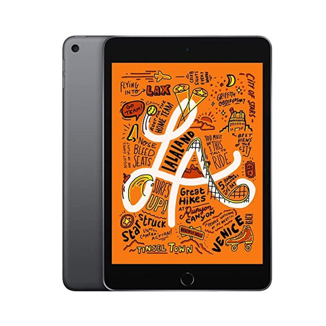 Refurbished iPad Mini 5 (2019) 64GB Wi-Fi from RefurbPhone, showing the tablet's sleek design and screen display.