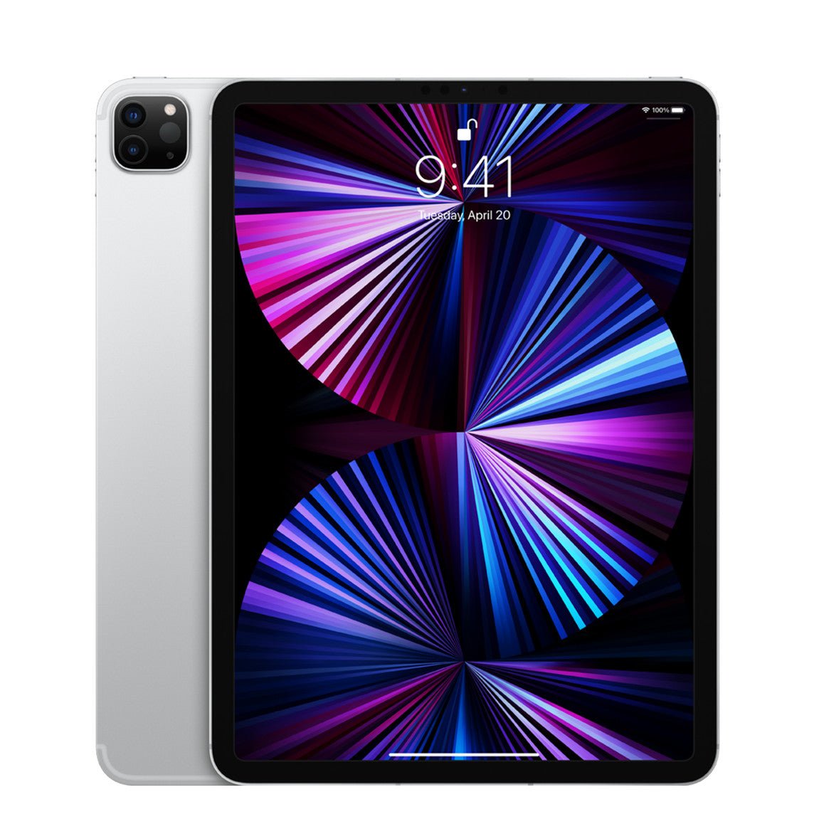 Refurbished iPad Pro 11-inch 2021 with 128GB storage, Wi-Fi + Cellular, unlocked, in space gray with screen and tablet view
