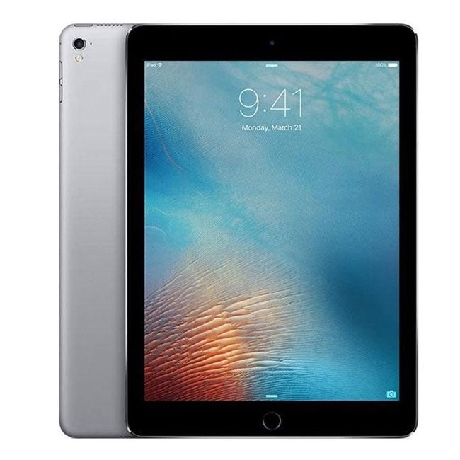 Refurbished iPad Pro 9.7-inch 2016 with 128GB Wi-Fi from RefurbPhone, showing the tablet's sleek front display and design.