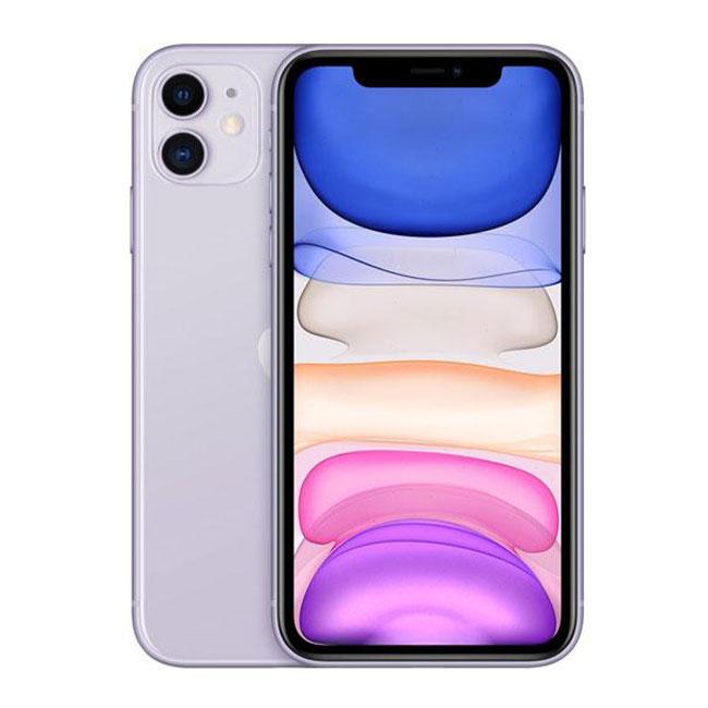 Refurbished iPhone 11 with 256GB storage and unlocked status, showing the device with a large screen and sleek design.