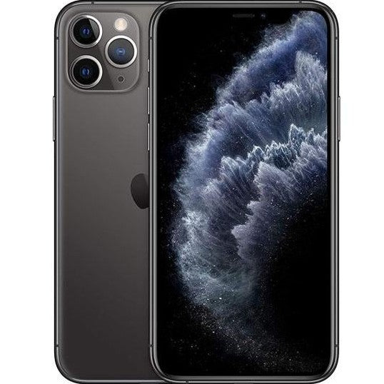 Refurbished iPhone 11 Pro with 256GB storage, unlocked, showing the front display and sleek design.