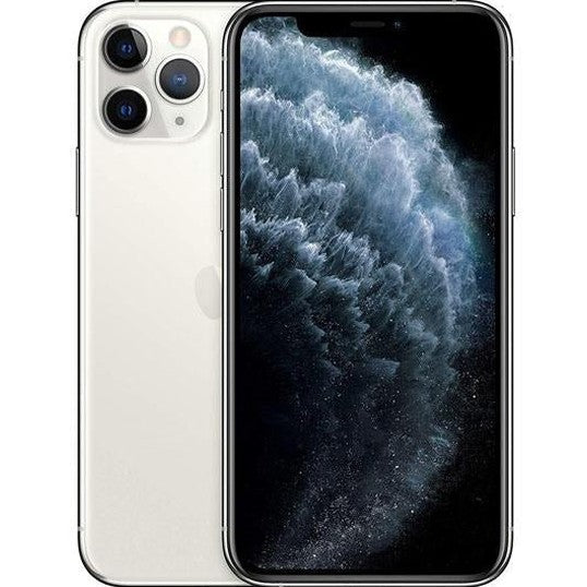 Refurbished iPhone 11 Pro with 512GB storage, unlocked, showing front and back views of the mobile phone by RefurbPhone.