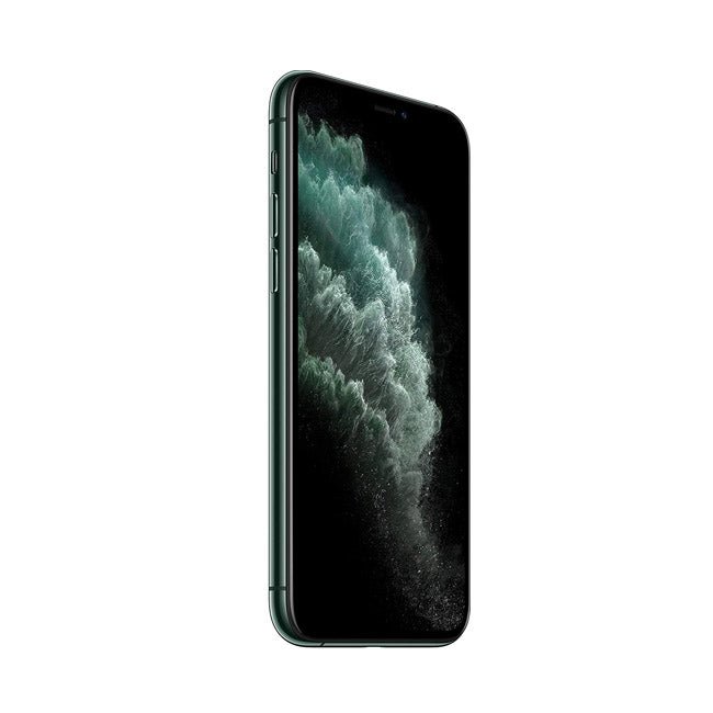 Refurbished iPhone 11 Pro with 512GB storage, unlocked, showing the phone's front screen and sleek design.