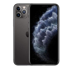 Refurbished iPhone 11 Pro Max 64GB unlocked smartphone with a large display and triple-camera system, branded RefurbPhone.
