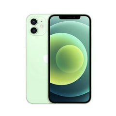 Refurbished iPhone 12 64GB unlocked mobile phone by RefurbPhone, showing front and rear views with screen and camera details.