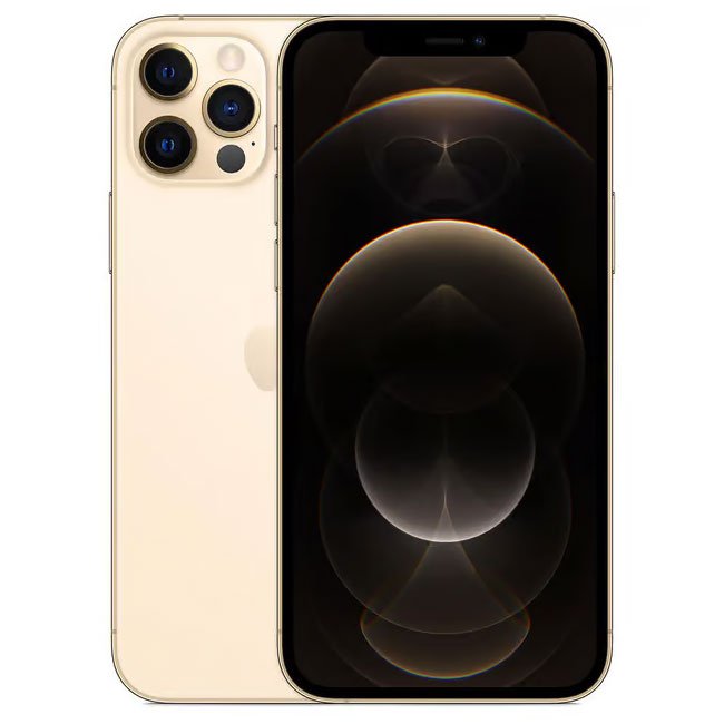 Refurbished iPhone 12 Pro Max 128GB unlocked smartphone with sleek design and triple-camera system by RefurbPhone.