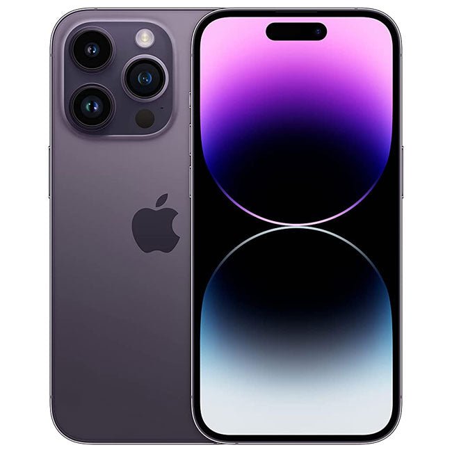 Refurbished iPhone 14 Pro with 256GB storage, unlocked status, featuring a sleek design and triple-camera system.