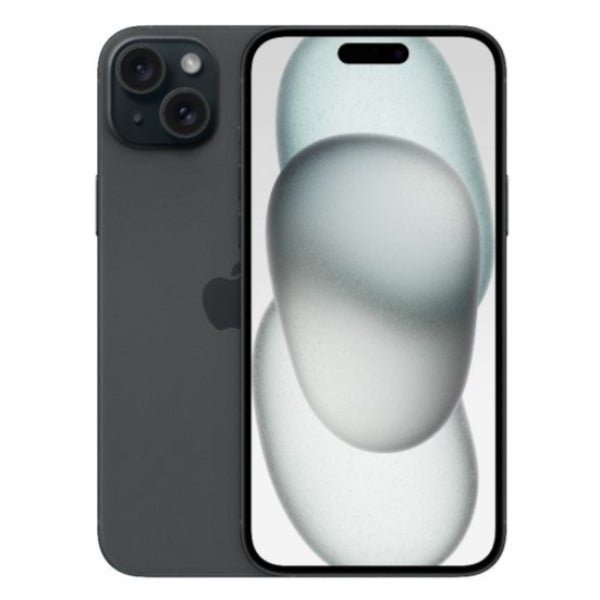 Refurbished iPhone 15 Plus 128GB unlocked smartphone by RefurbPhone showing front screen and sleek design