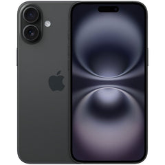 Refurbished iPhone 16 Plus with 128GB storage, unlocked, showing the front screen with colorful app icons.
