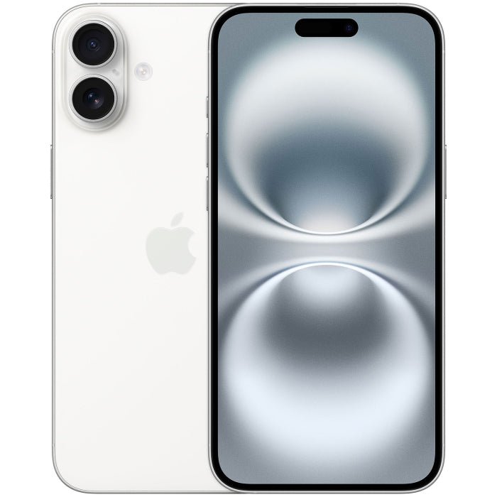 Refurbished iPhone 16 Plus with 128GB storage, unlocked mobile phone by RefurbPhone, showing front screen and sleek design.