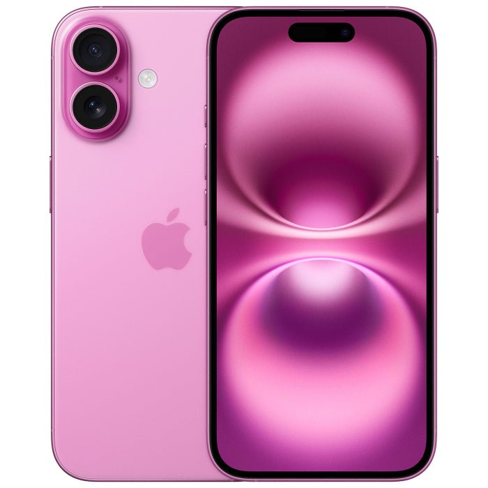 Refurbished iPhone 16 Plus 128GB unlocked smartphone by RefurbPhone showing front display and sleek design.