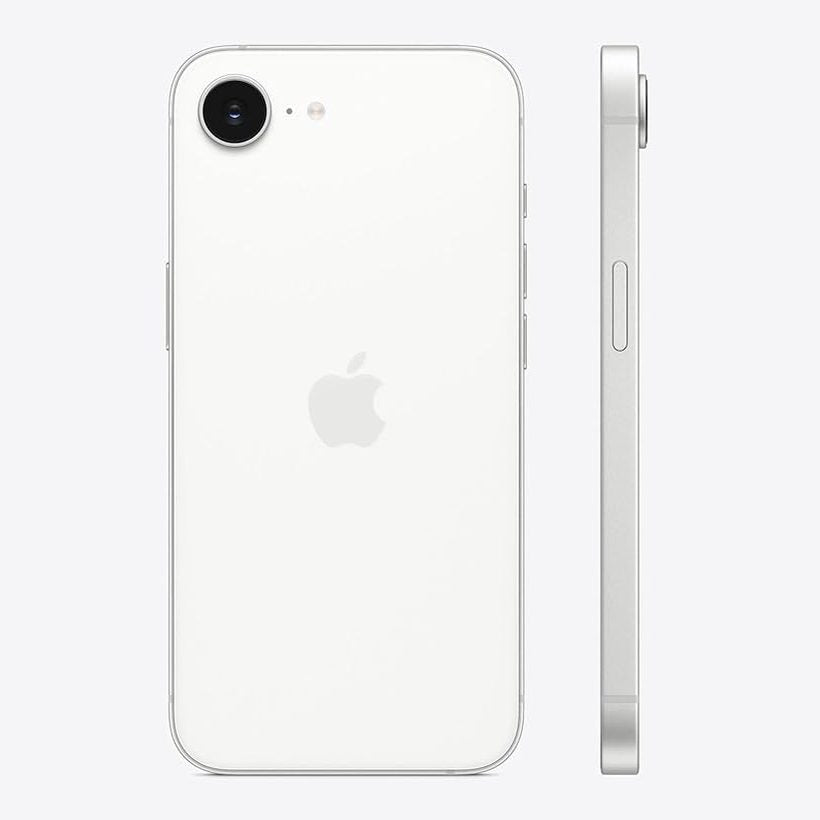 Refurbished iPhone 16e with 256GB storage, unlocked mobile phone by RefurbPhone, showing front and sleek design.