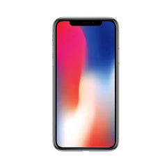 Refurbished iPhone X with 256GB storage, unlocked, showing the front display and sleek design by RefurbPhone.