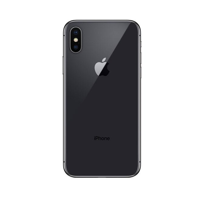Refurbished iPhone X with 256GB storage, unlocked mobile phone by RefurbPhone, showing the front display and sleek design.