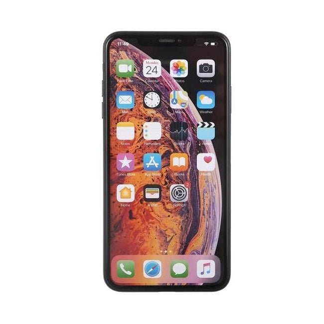 Refurbished iPhone XS Max 64GB unlocked smartphone by RefurbPhone, showing the front display with a black screen.
