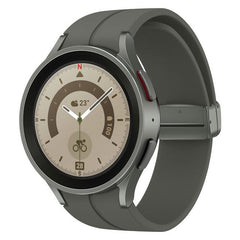 Refurbished Samsung Galaxy Watch 5 Pro 45mm Cellular smartwatch with black band, displayed on a white background.