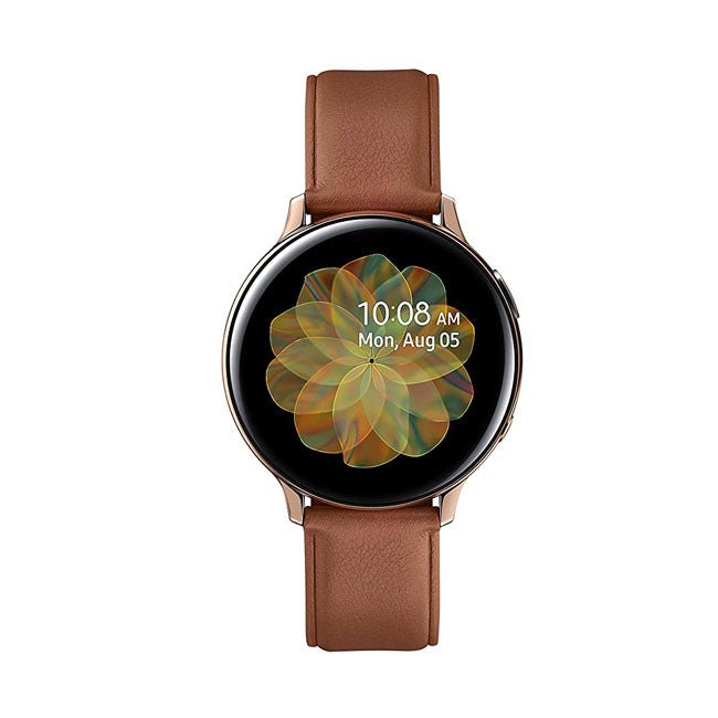 Refurbished Samsung Galaxy Watch Active 2 40MM 4G smartwatch with a sleek design and digital display, unlocked for versatile use.