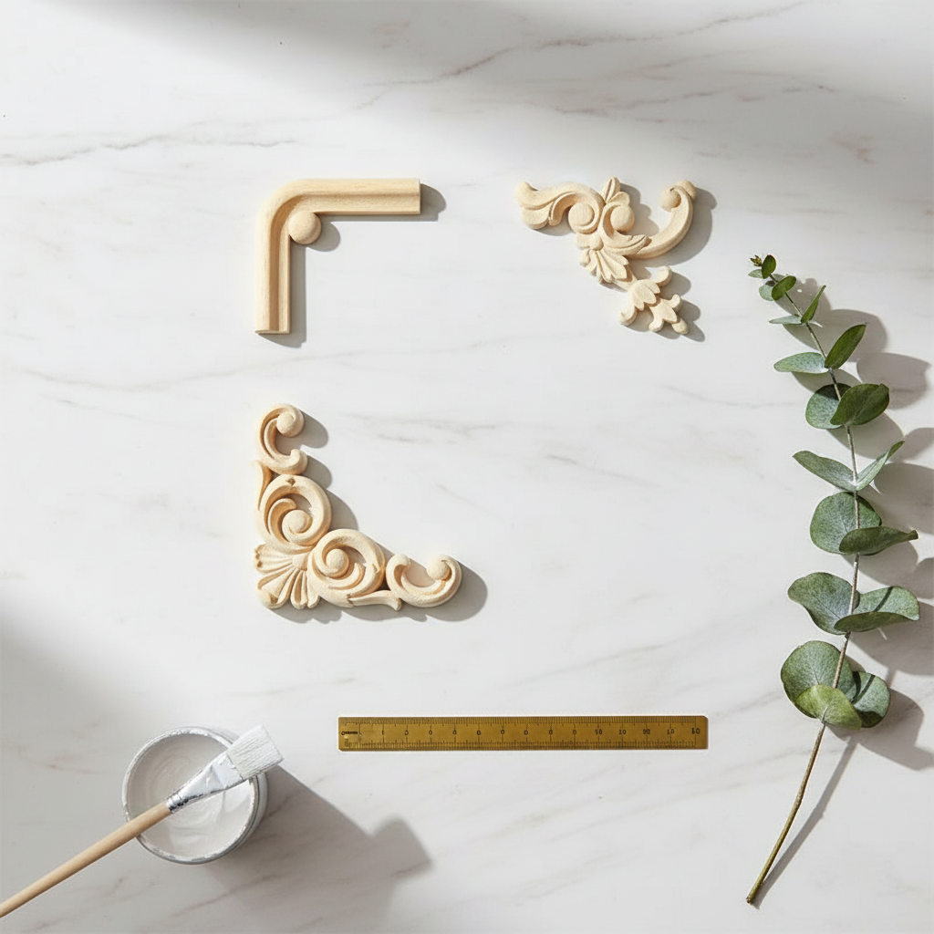 Premium Wooden Corner Appliques for Furniture & Wall Decor