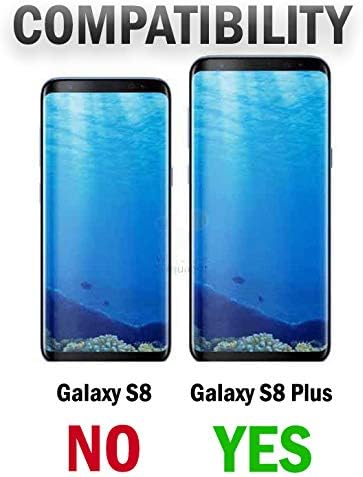 Samsung Galaxy S8 Plus tech21 clear hard case on the phone, showcasing transparent protection and sleek design.