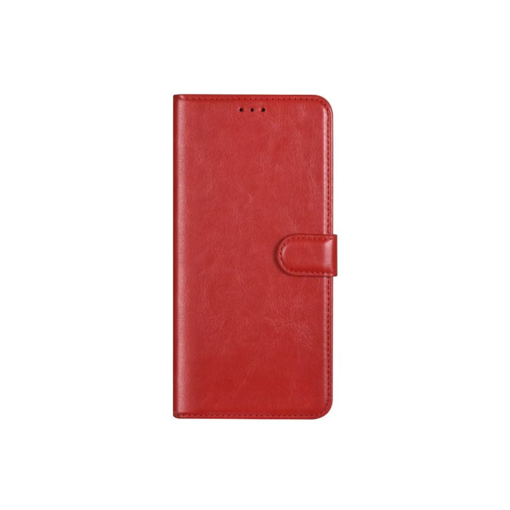 Samsung Galaxy A15 Book Flip Case by Phone Base featuring a red leather wallet-style cover with card slots and protective design.