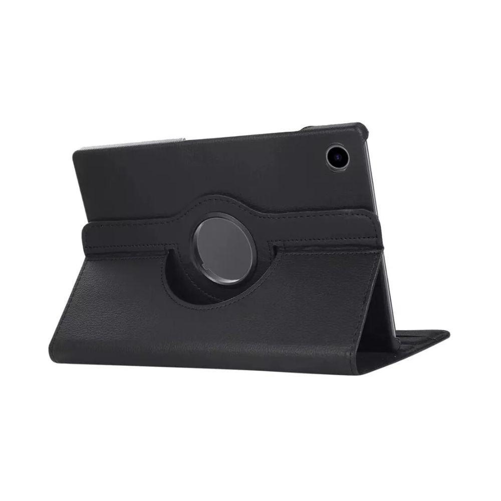 Samsung Galaxy Tab A9 Book Flip Case in black, leather wallet style with card slots, designed by Phone Base.