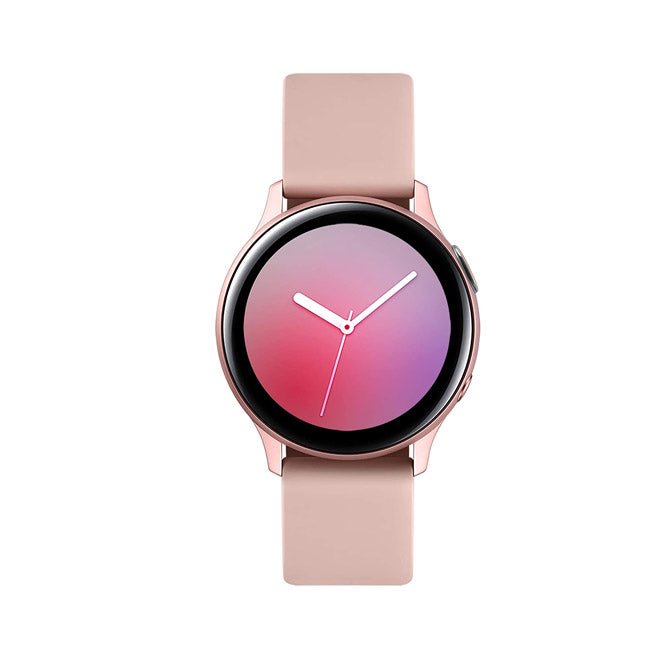 Refurbished Samsung Galaxy Watch Active 2 44mm smartwatch with black band, digital display, and fitness tracking features.