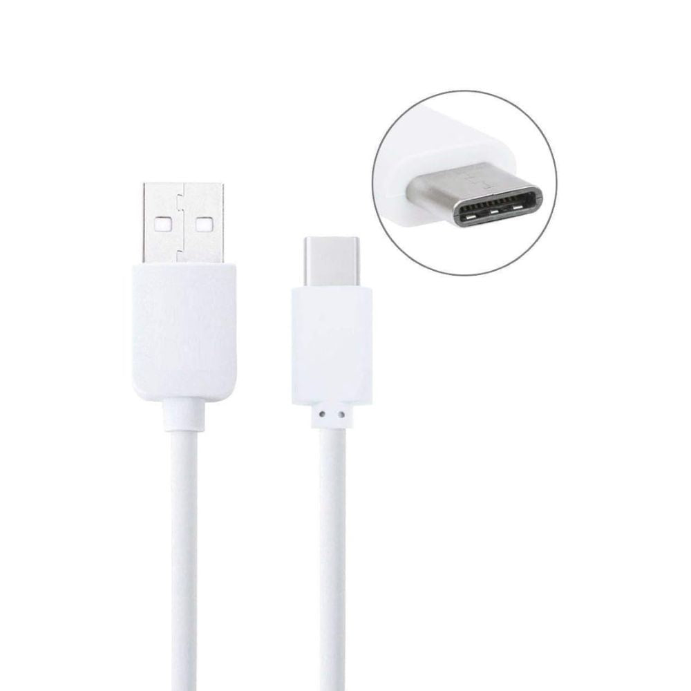 White Samsung Genuine USB Type-C charging and data cable, 1 meter long, compatible with fast charging devices.