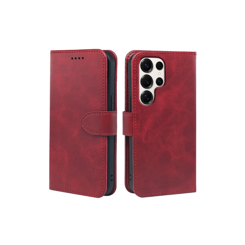 Samsung Galaxy S25 Series Book Flip Case by Phone Base, leather wallet cover with card slots and magnetic closure.