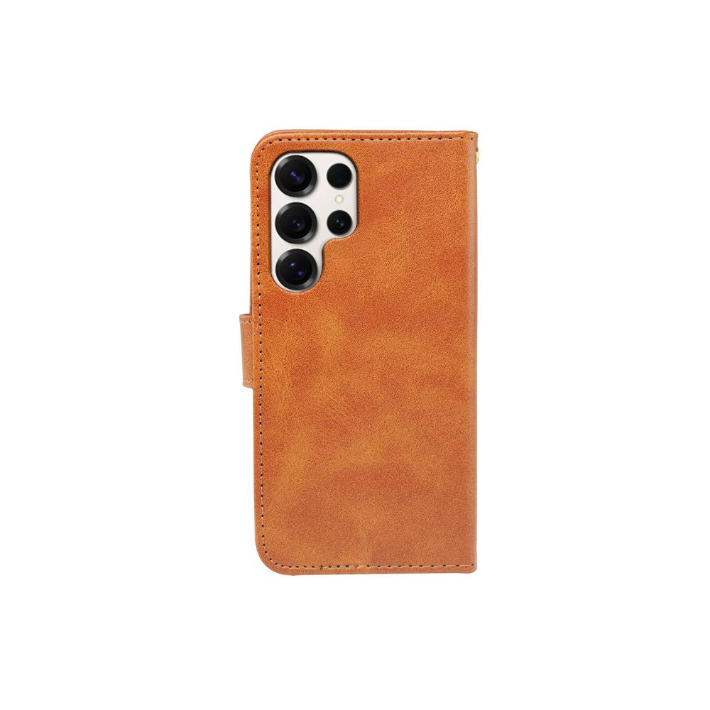 Samsung Galaxy S26 Series leather wallet flip case by Phone Base, featuring a protective book-style cover with card slots and sleek design.