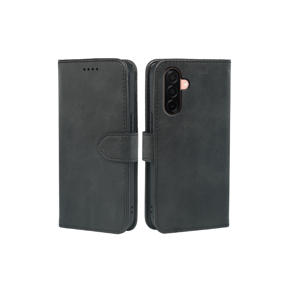 Samsung Galaxy A16 / A16 5G leather wallet book flip case by Phone Base, showing front view with card slots and secure cover.
